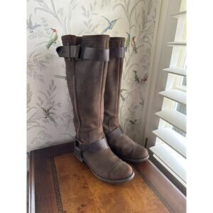 UGG Dree Boots 1005690 Brown Suede Knee High Harness Riding Boots Women 5.5